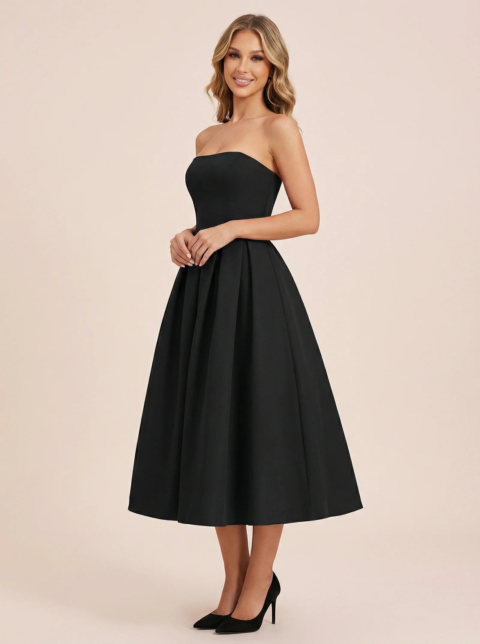 Melivya™ Off-shoulder Strapless Midi Dress