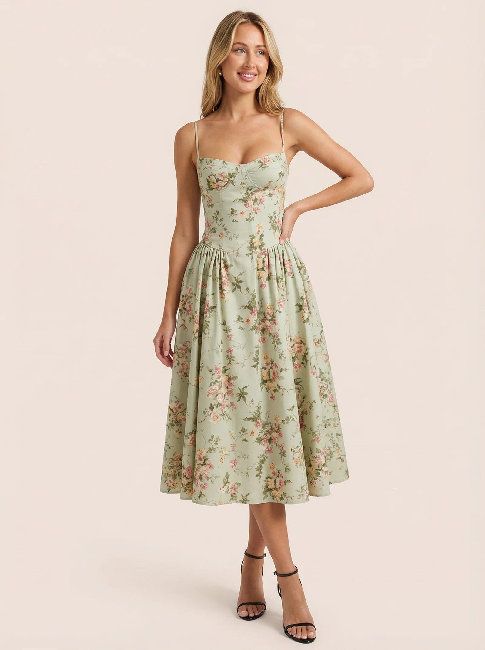 Melivya™ Floral Printed Spaghetti Strap