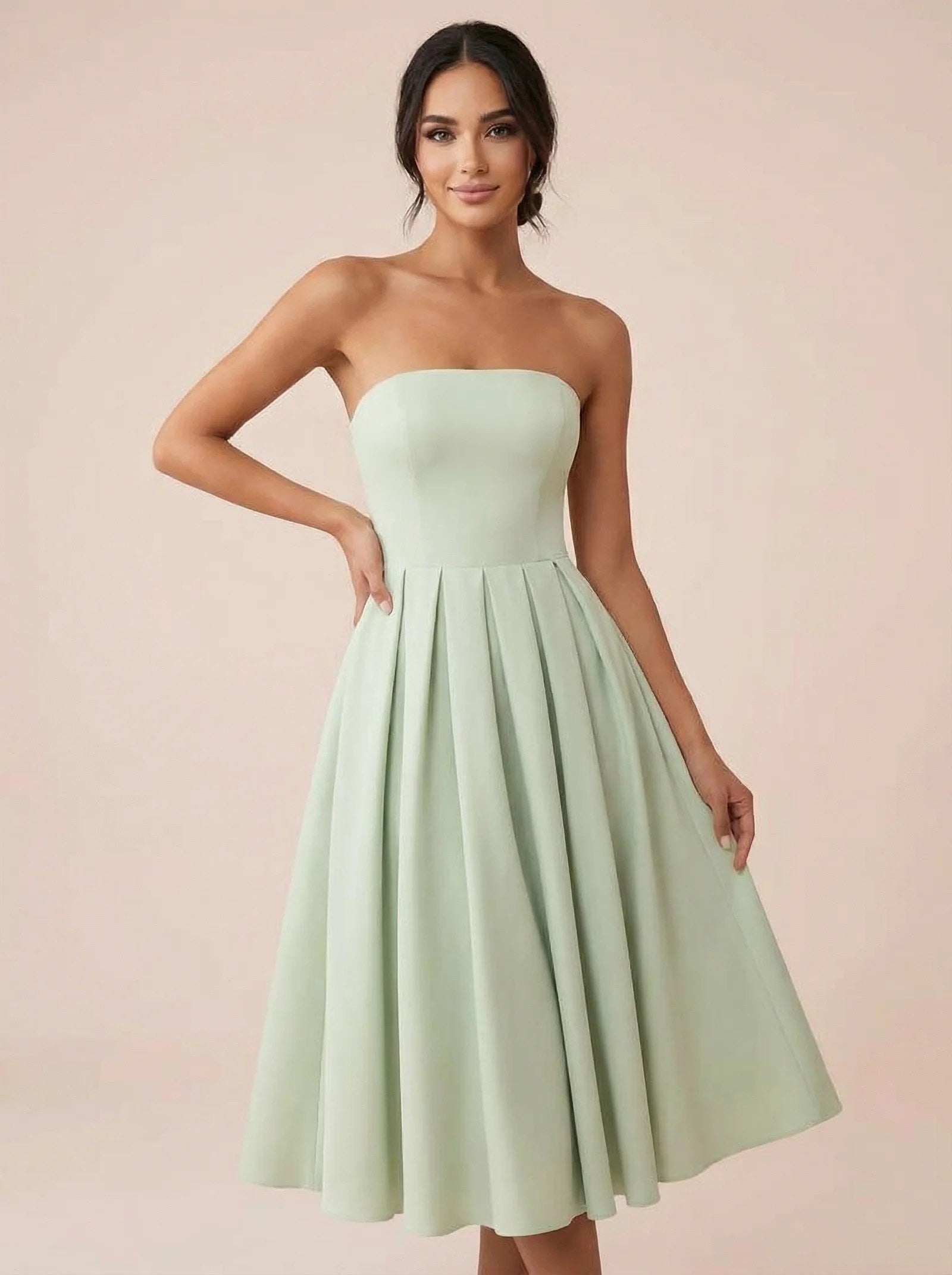 Melivya™ Off-shoulder Strapless Midi Dress