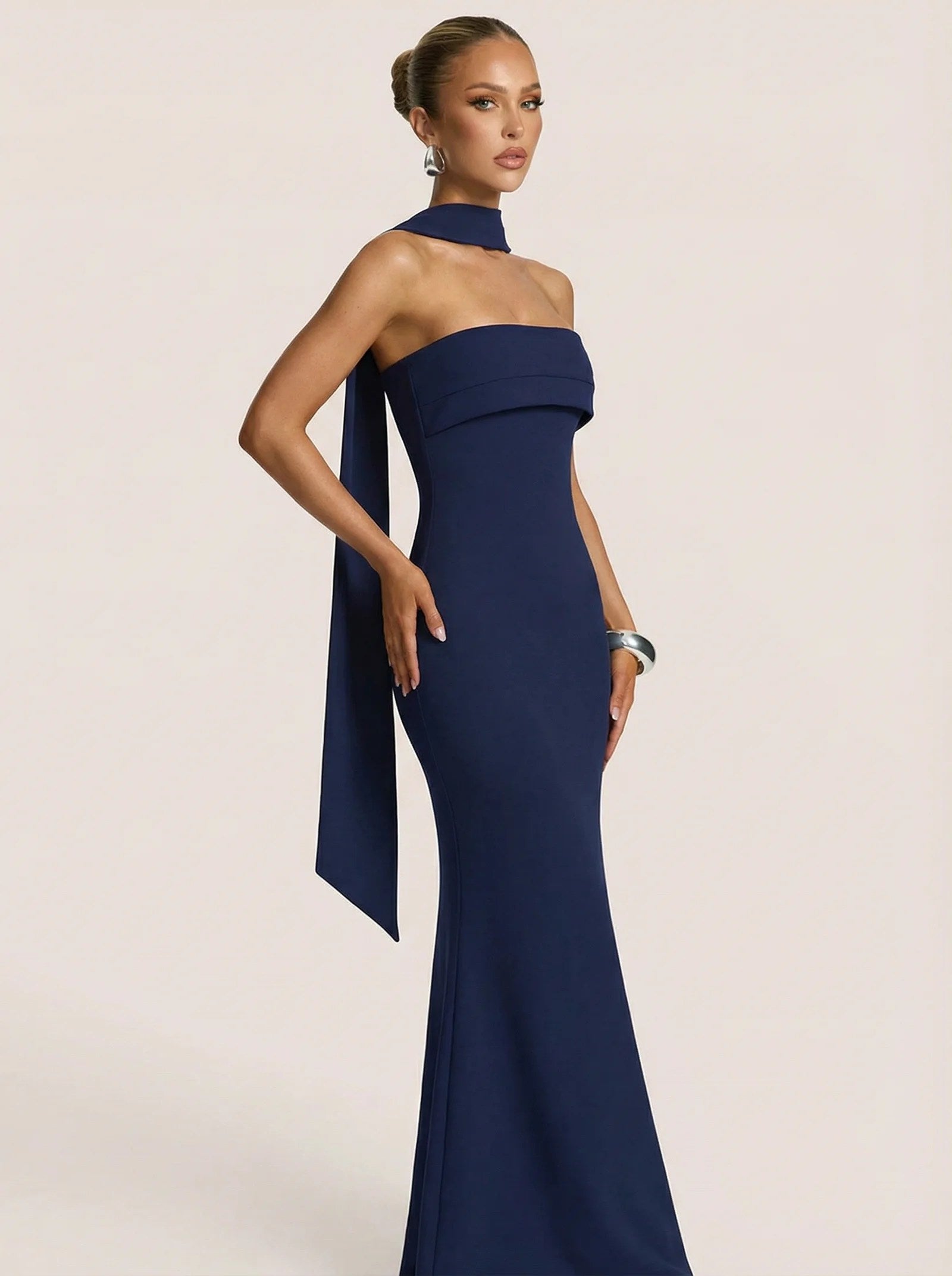 Melivya™ Off-shoulder Strapless Scarf Maxi Dress