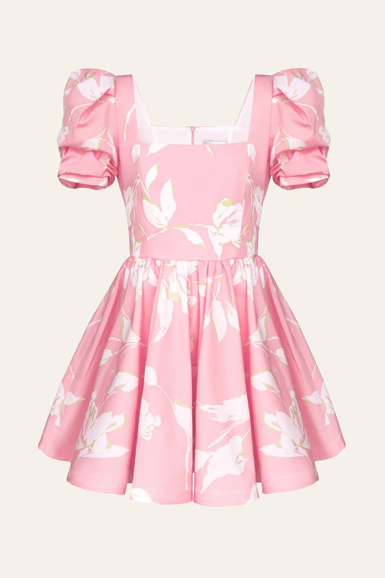 Melivya™ Square Neck Puff Sleeve Mini Dress