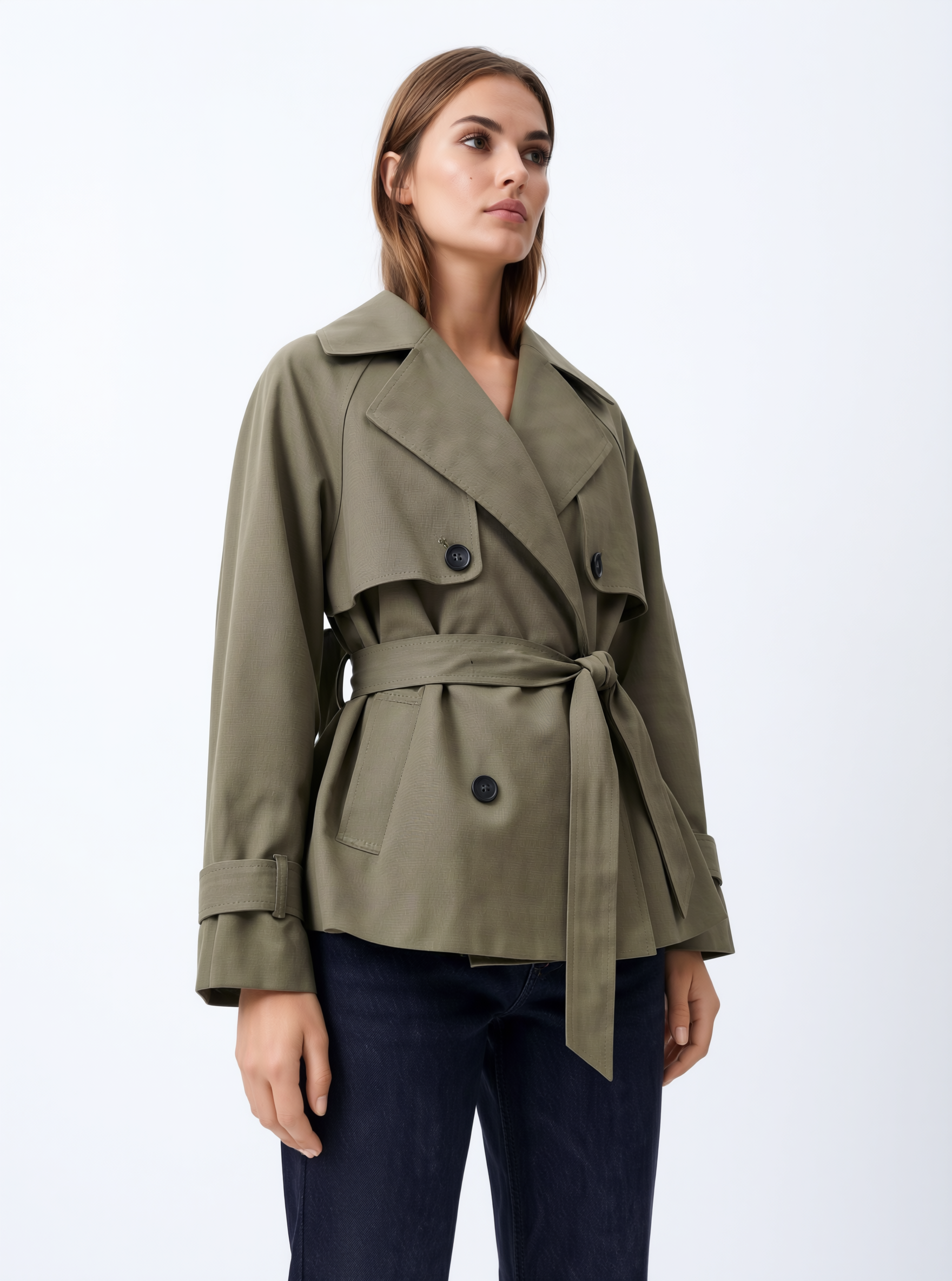 Melivya™ Trenchcoat Khaki Green