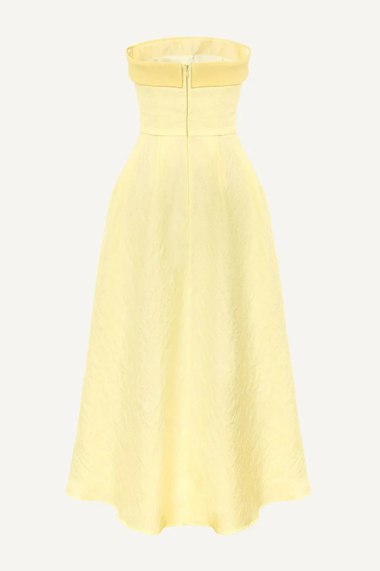 Melivya™ Jacquard Midi Dress with Satin Turn-up