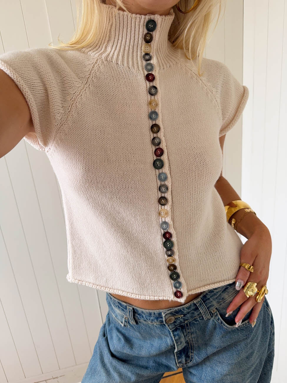 Melivya™ Scandivv short sleeved knit with buttons