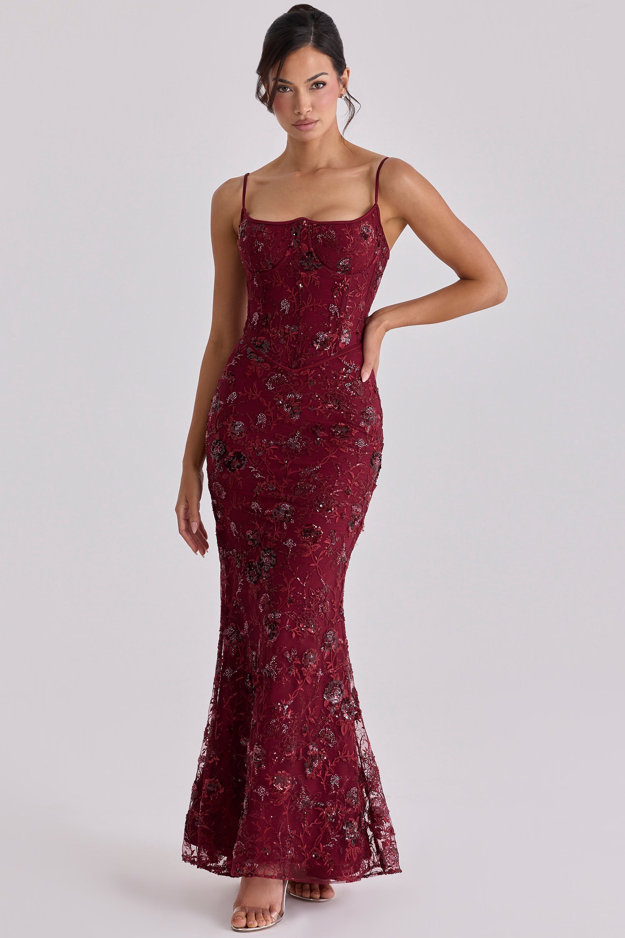 Melivya™ Bordeaux Siren Mermaid Gown