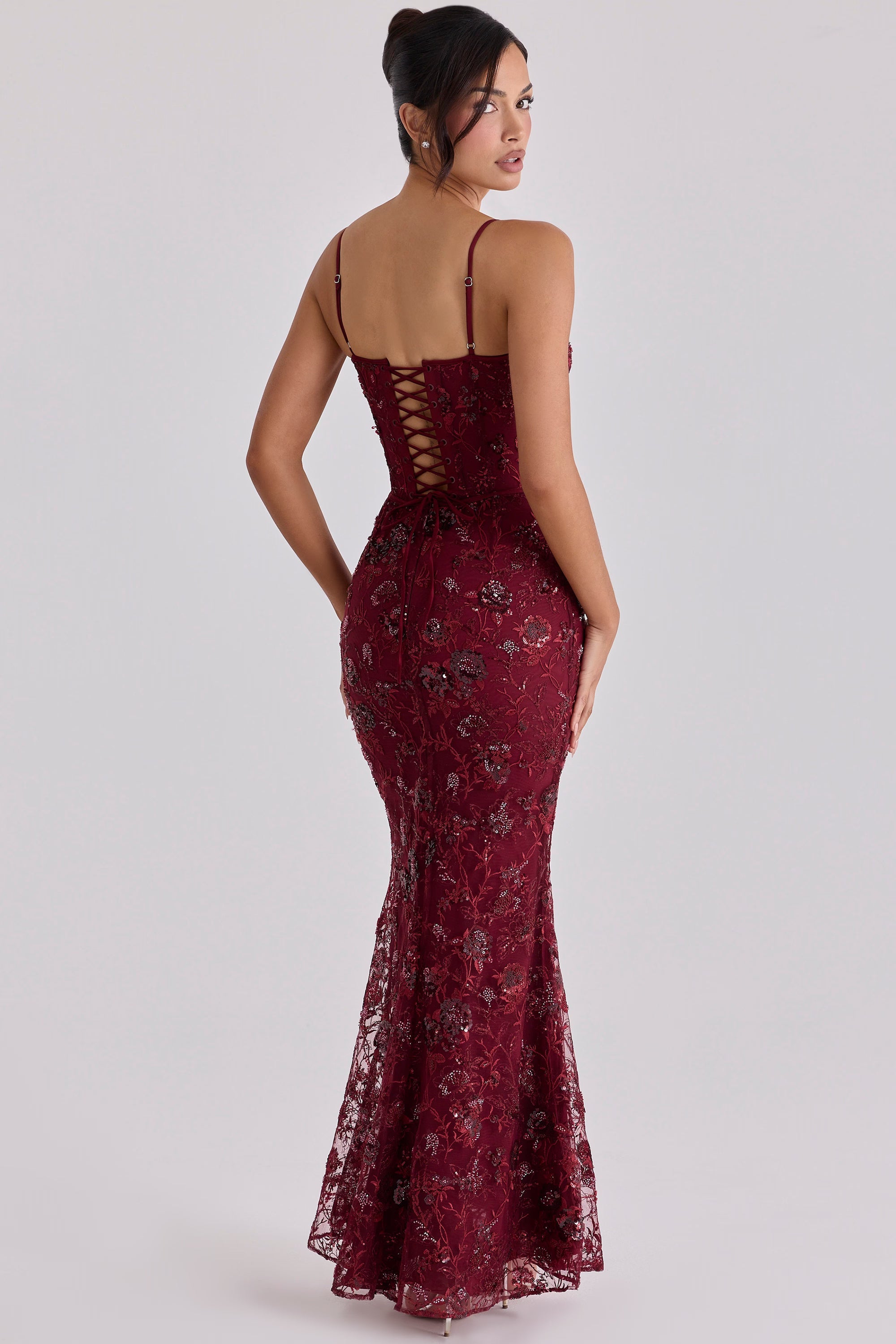 Melivya™ Bordeaux Siren Mermaid Gown