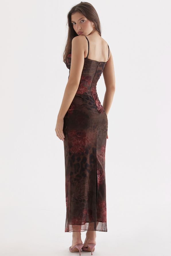 Melivya™ NALINI PRINTED LEOPARD  - Dark Brown