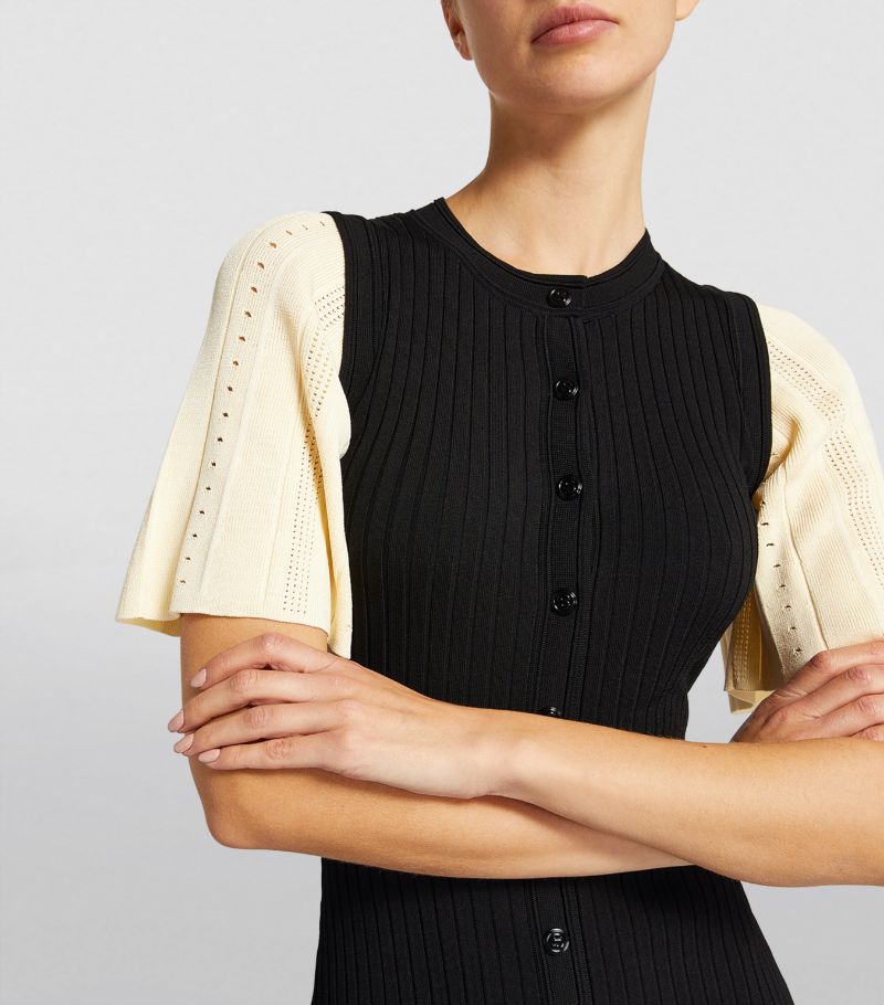 Melivya™ SANDRO  Ribbed Midi Dress