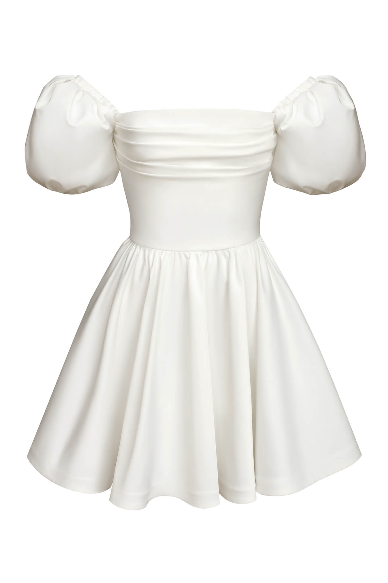 Melivya™ Draped Bodice Puffy Skirt Mini Dress