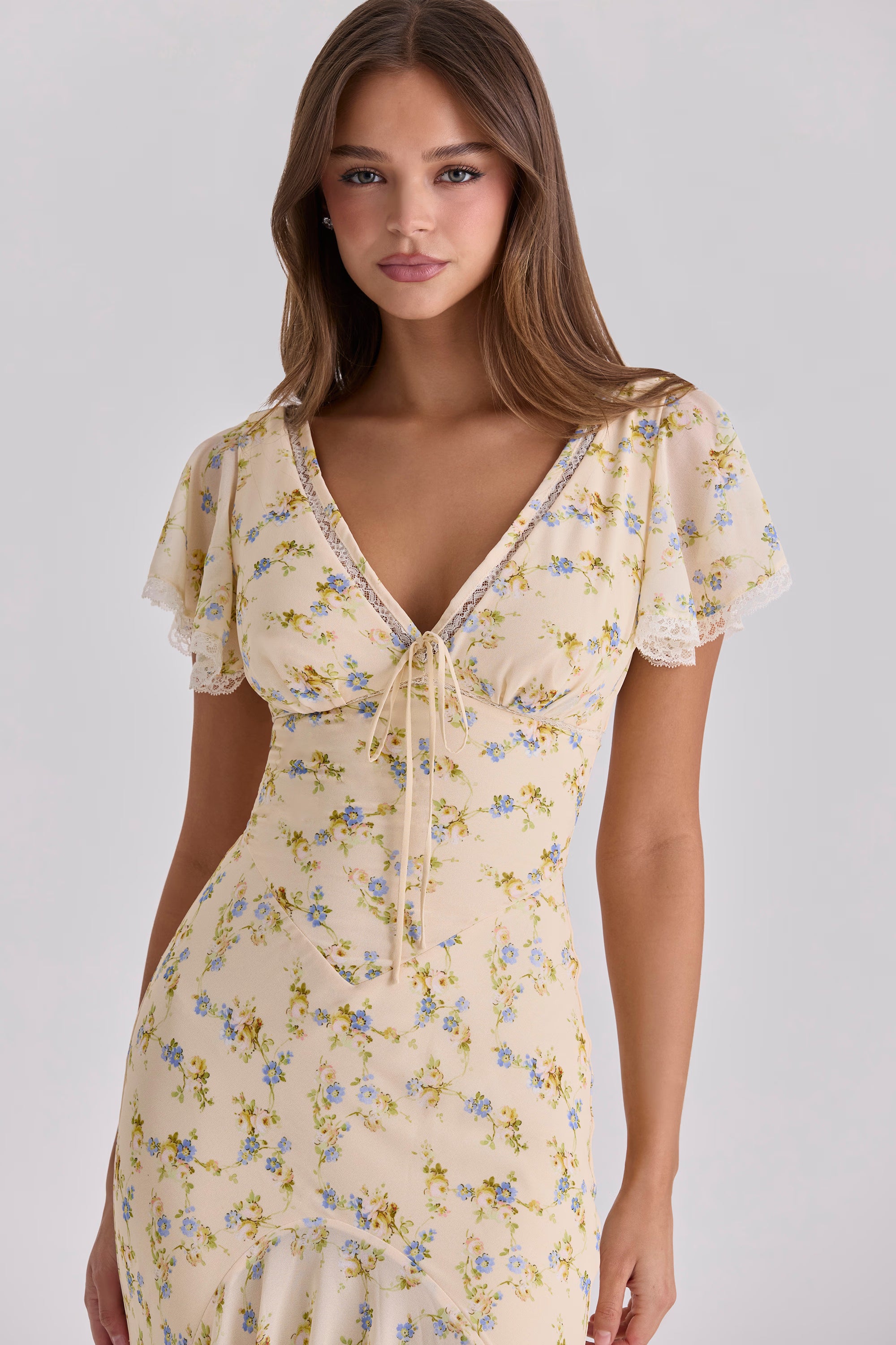 Melivya™ Lemon Floral Maxi Dress