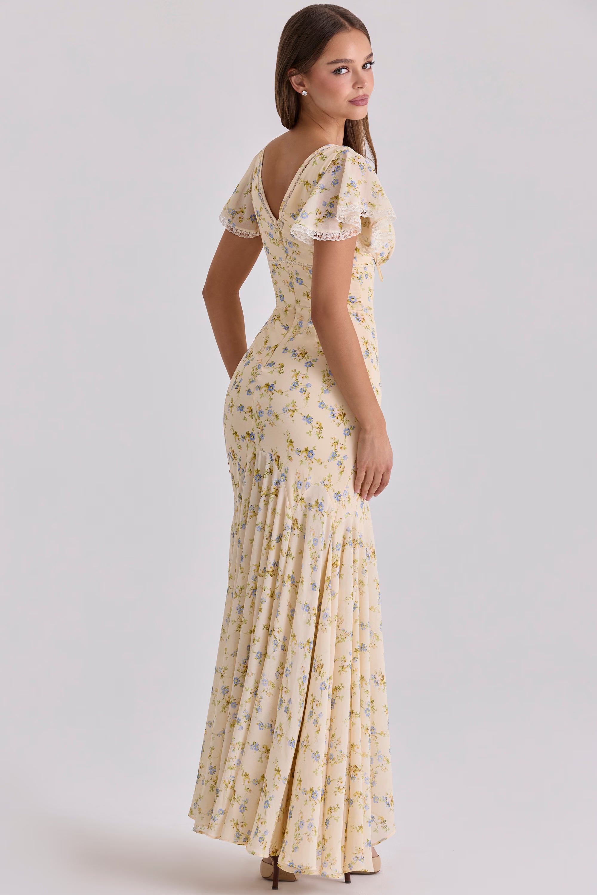 Melivya™ Lemon Floral Maxi Dress