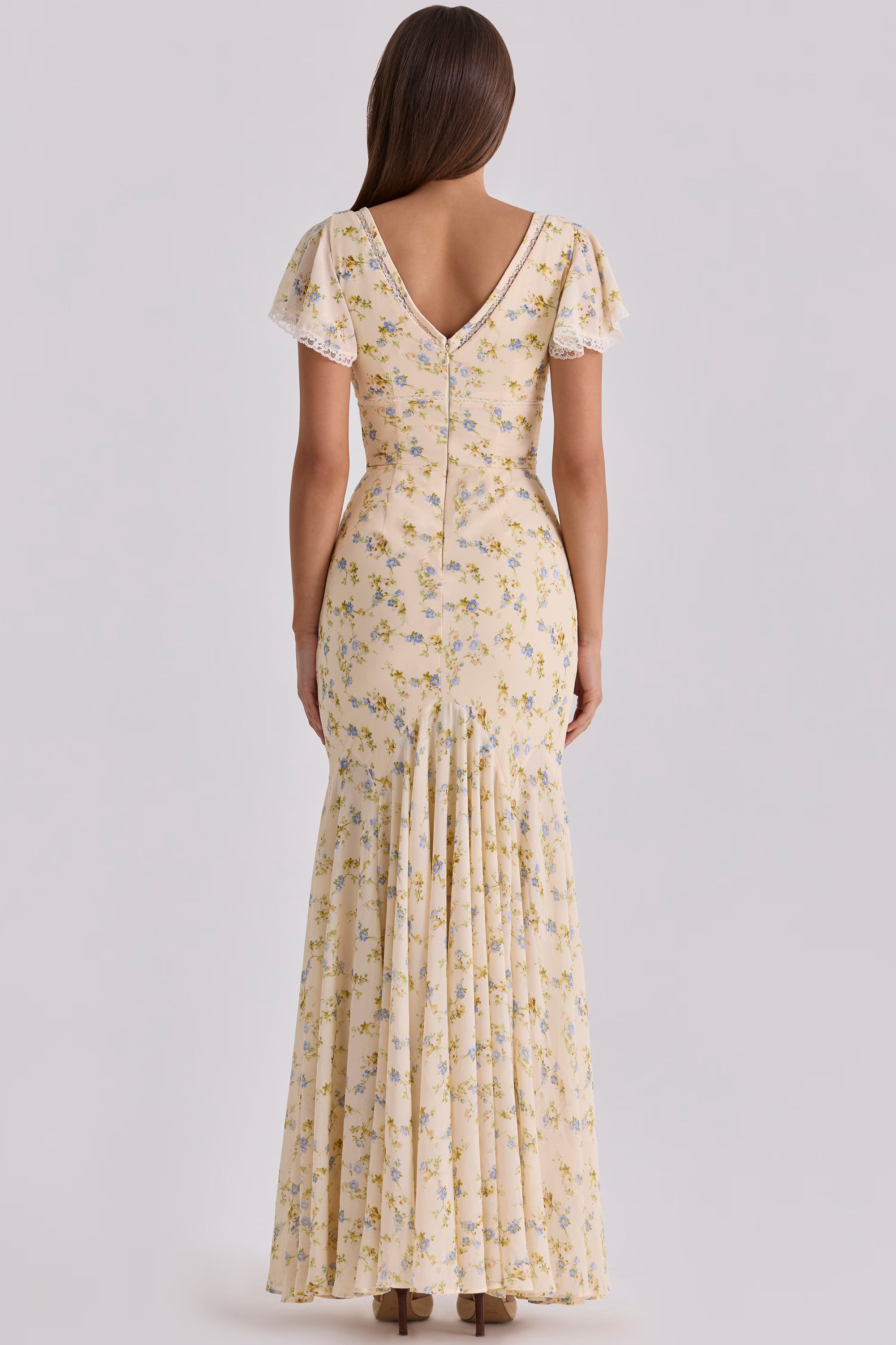 Melivya™ Lemon Floral Maxi Dress