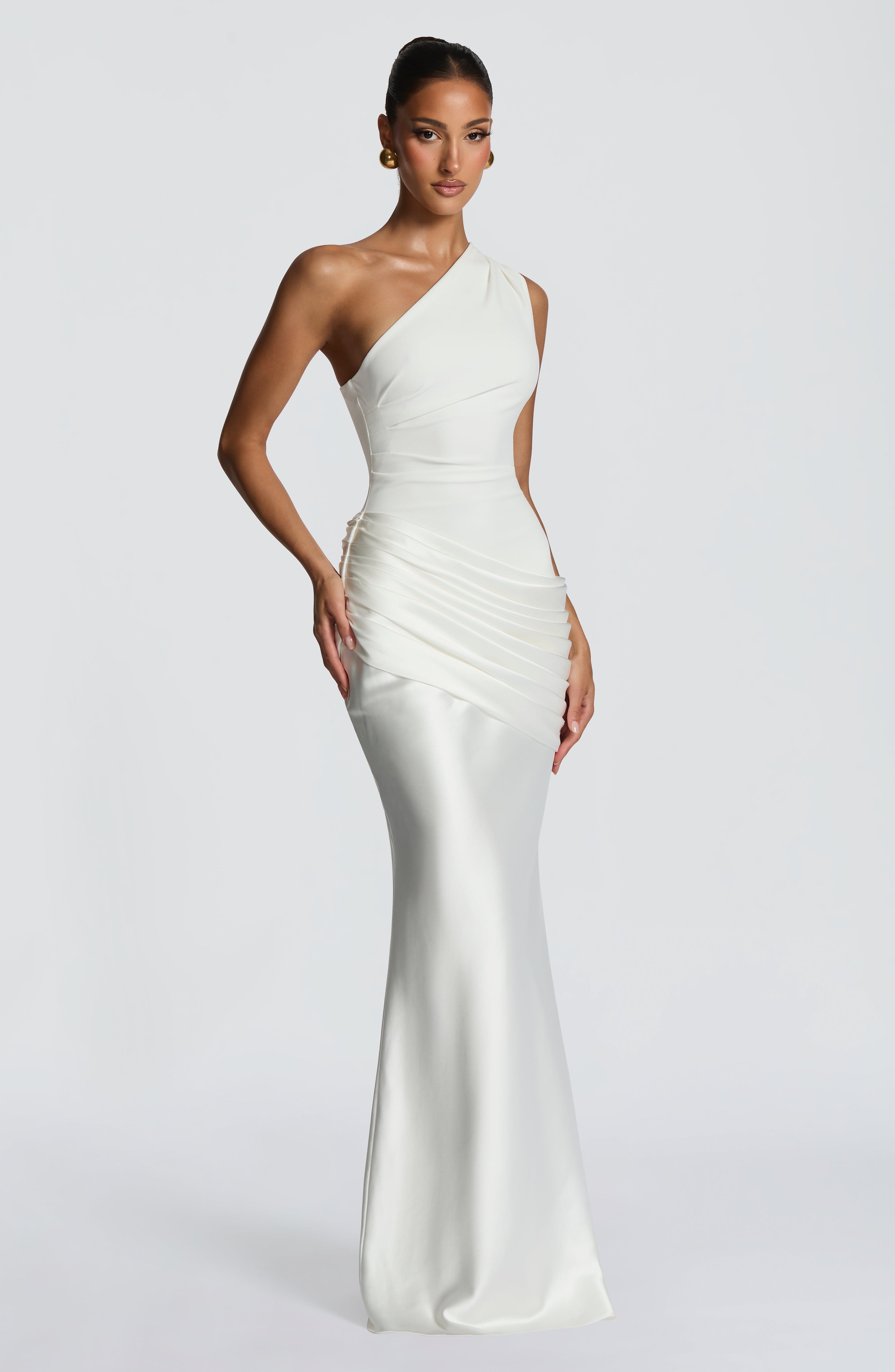Melivya™  Malina one-shoulder maxi dress