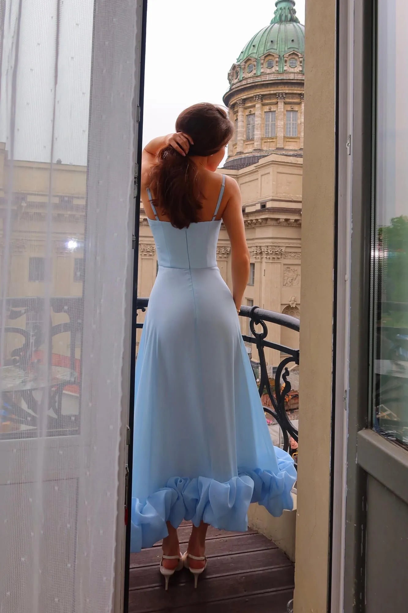 Melivya™ Flounce Bustier Midi Dress